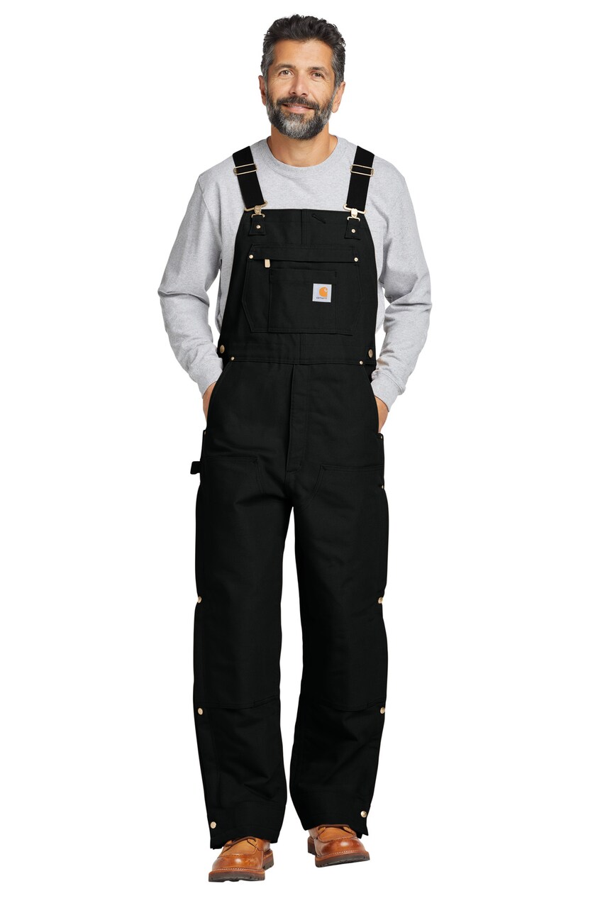 Carhartt® Short Firm Duck Insulated Bib Overalls Durable Workwear Midweight Coveralls